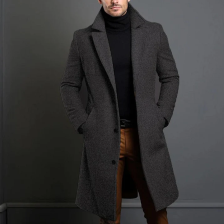 Freja Andersen | Herre Elegant klassisk uld vinter Overcoat
