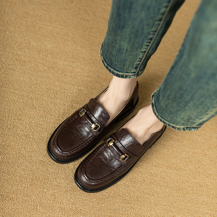 Montepulciano | Herre klassisk Slip On læder loafers med Metal Buckle