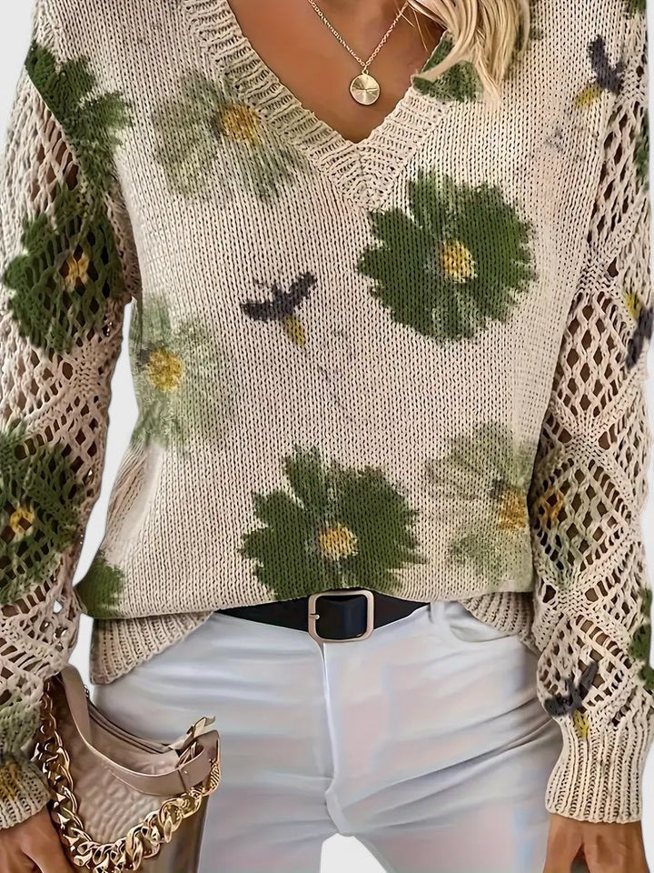 Aurélie | Elegant blomstret striktrøje — 15