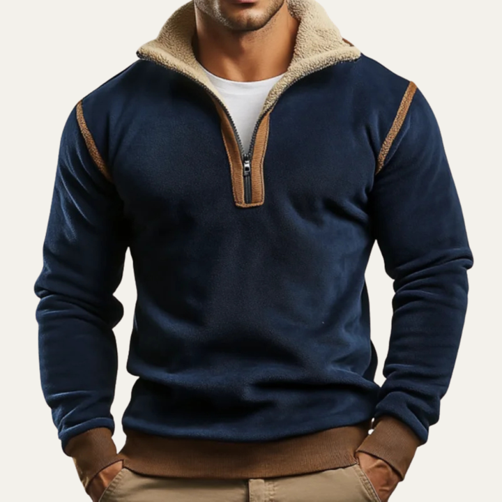 Pinehaven | Herre vintage sherpa Lined kvart lynlås trøje