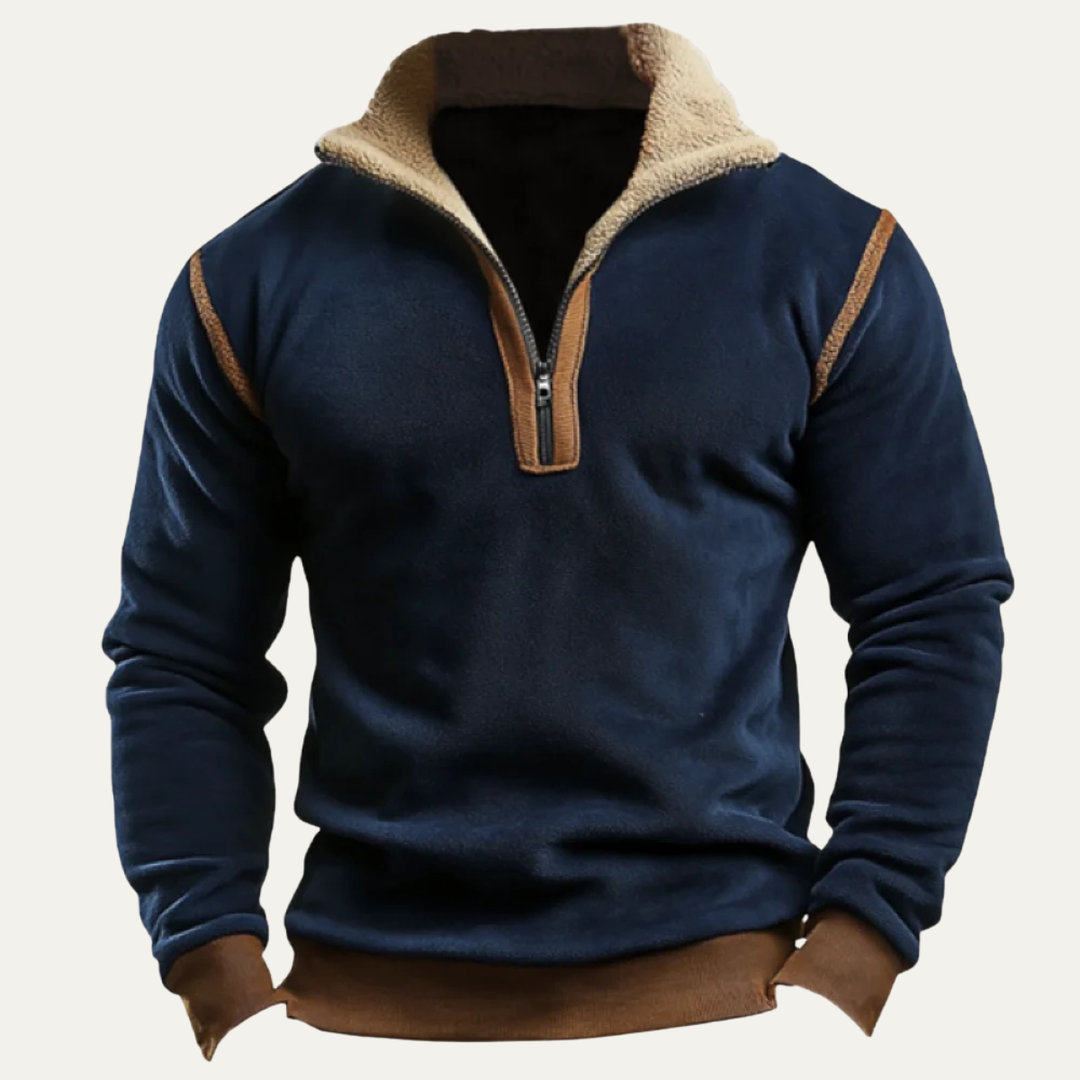Pinehaven | Herre vintage sherpa Lined kvart lynlås trøje