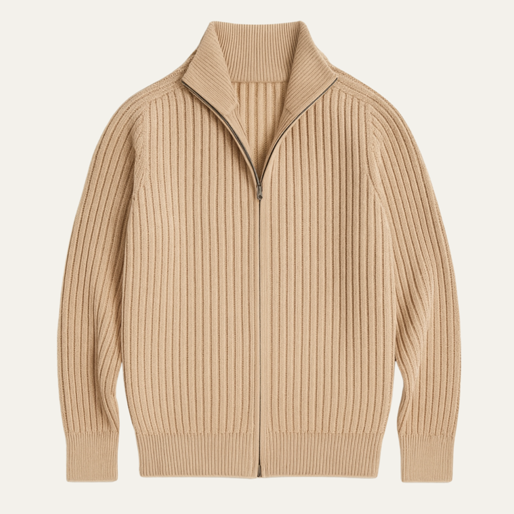 Maplewood Park herre moderne strik varm stående krave Zip Up cardigan