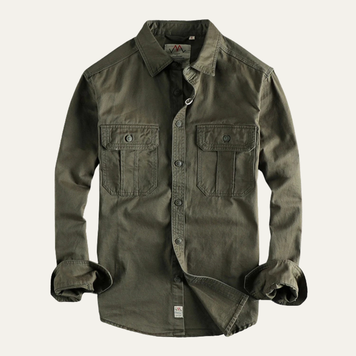 Freja Andersen | Herre vintage Washed Utility afslappet skjortejakke