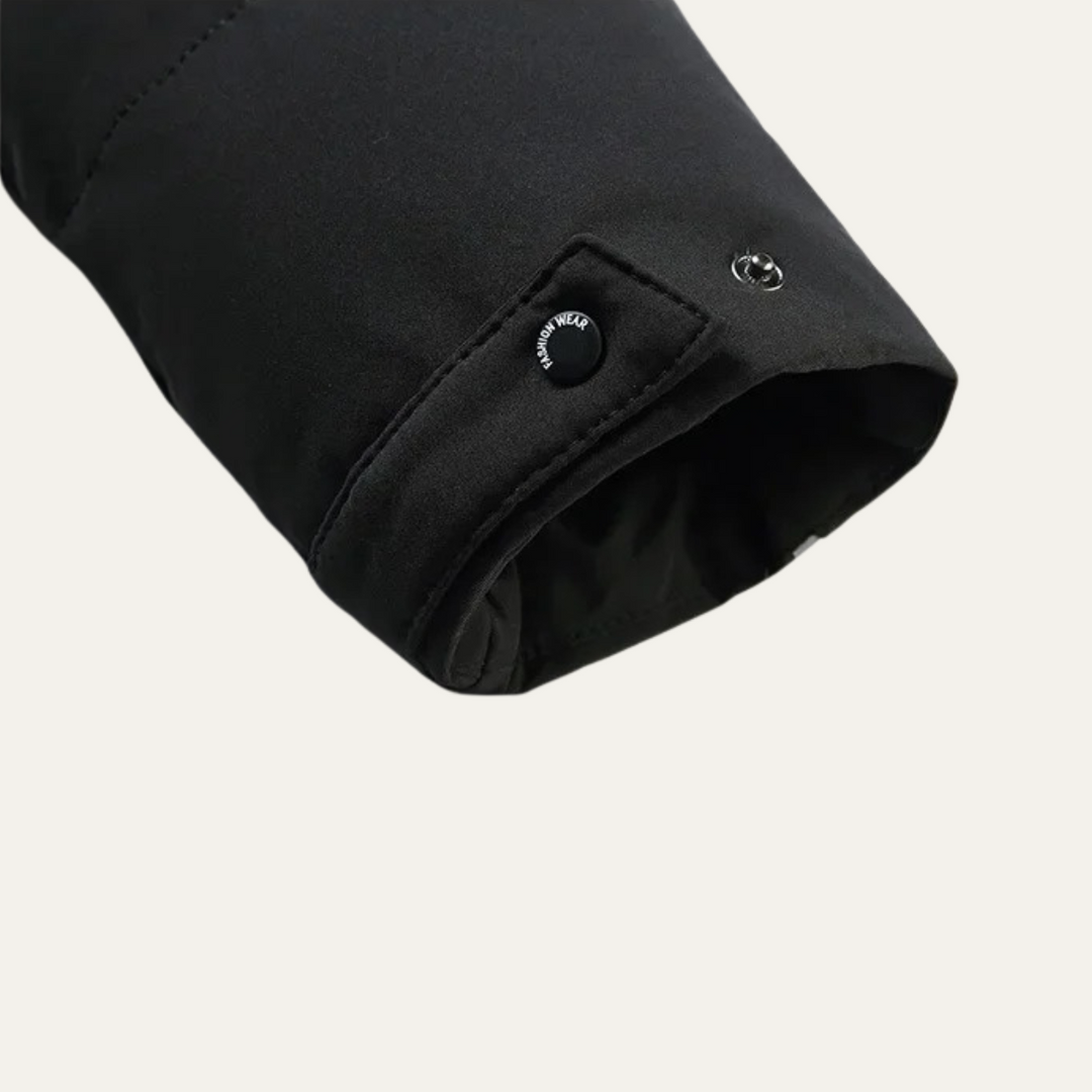 Freja Andersen | Herre Thermal Longline sort puffer frakke med Hood
