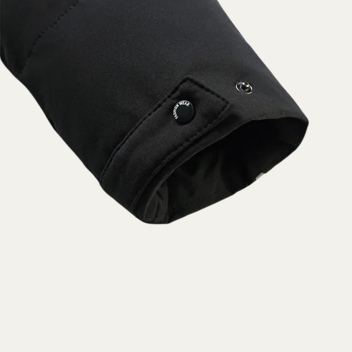 Freja Andersen | Herre Thermal Longline sort puffer frakke med Hood