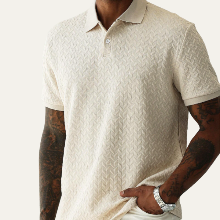 Freja Andersen | Herre afslappet tekstureret sommer poloshirt