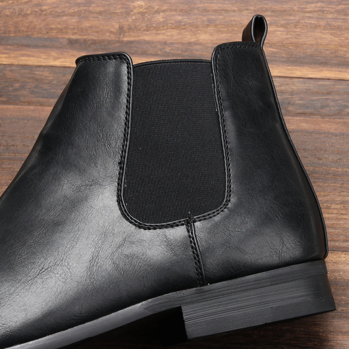 Agrigento | Herre Chelsea læder Ankle støvler med Elastic Side Panels