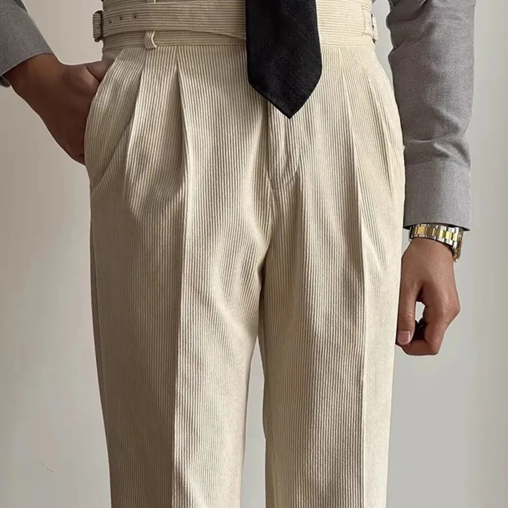 Oakwood | Herre High Waisted Plated fløjl bukser med Side Adjusters