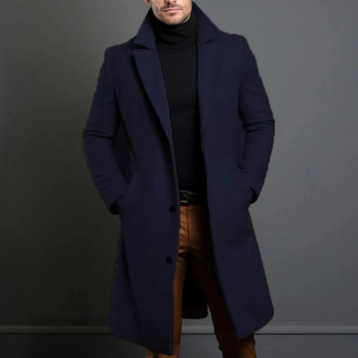 Freja Andersen | Herre Elegant klassisk uld vinter Overcoat