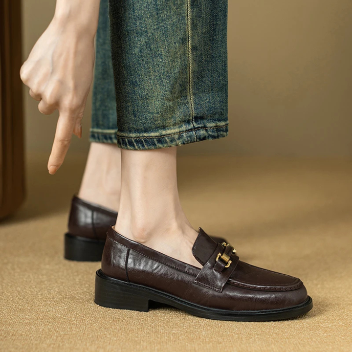 Montepulciano | Herre klassisk Slip On læder loafers med Metal Buckle