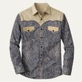 Freja Andersen | Herre Two Tone Patchwork Western blød denim skjorte