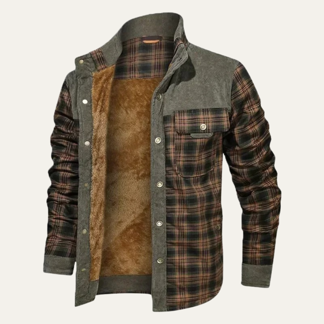 Freja Andersen | Herre varm vinter Plaid Check jakke