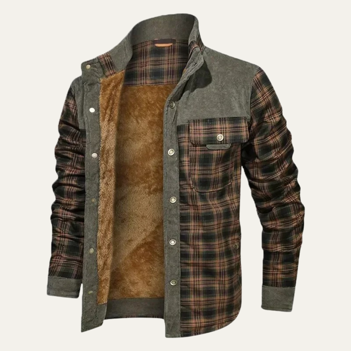 Freja Andersen | Herre varm vinter Plaid Check jakke