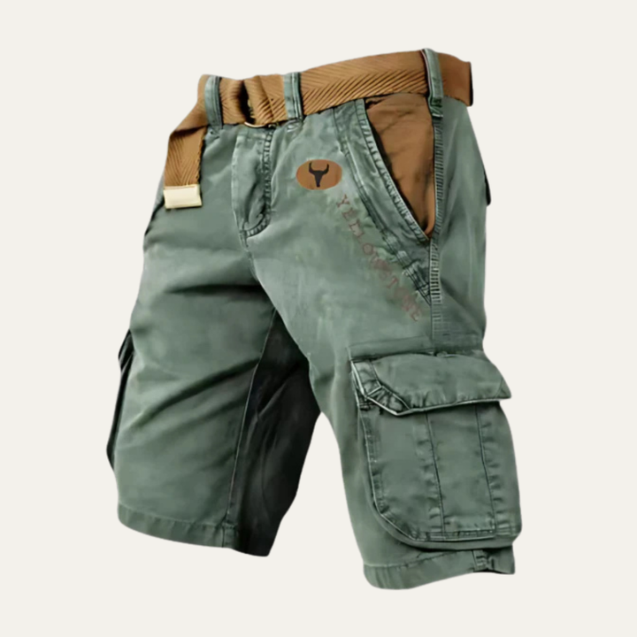 Freja Andersen | Herre Multi Pocket taktisk cargo shorts med bælte