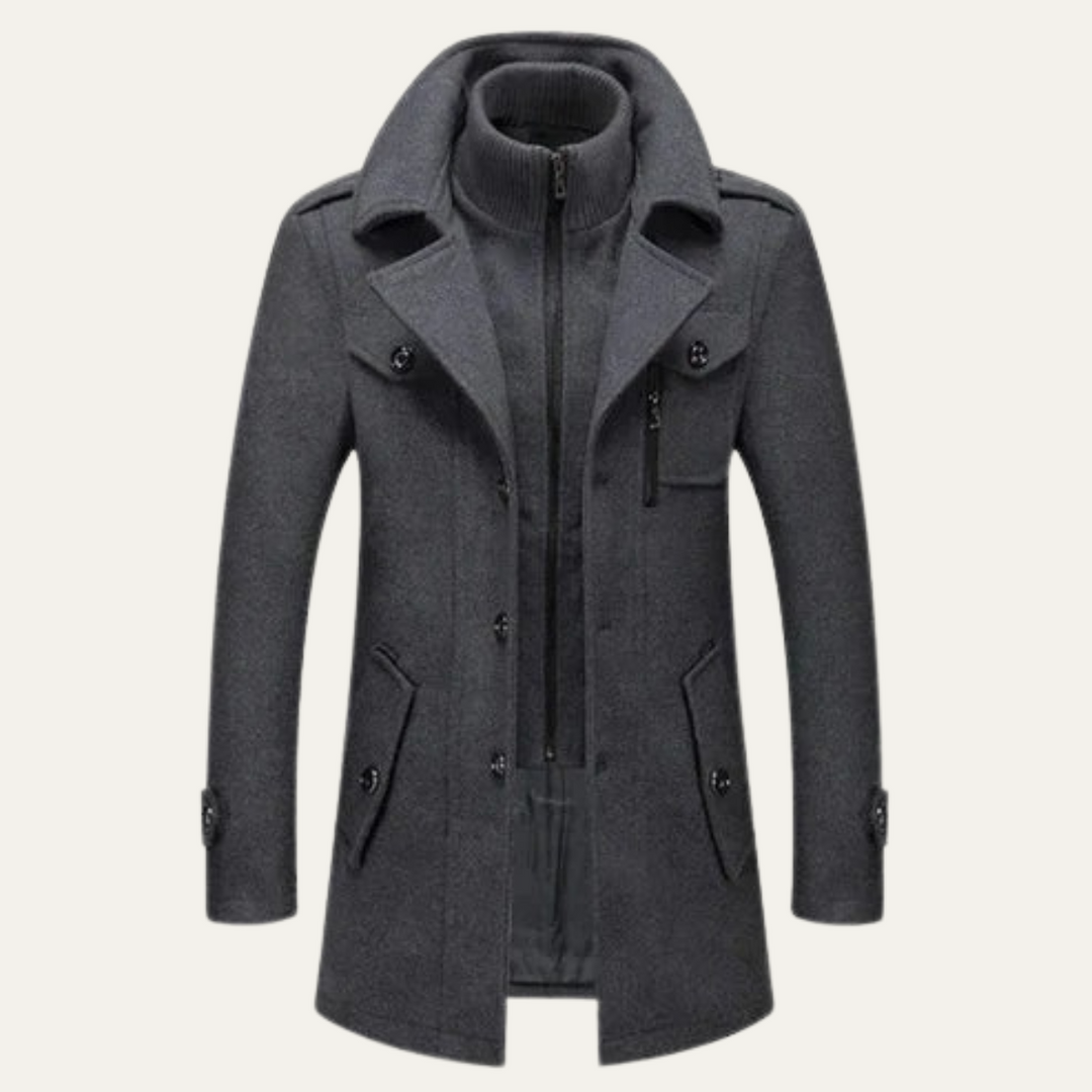 Freja Andersen | Herre uldblanding Double Layer frakke