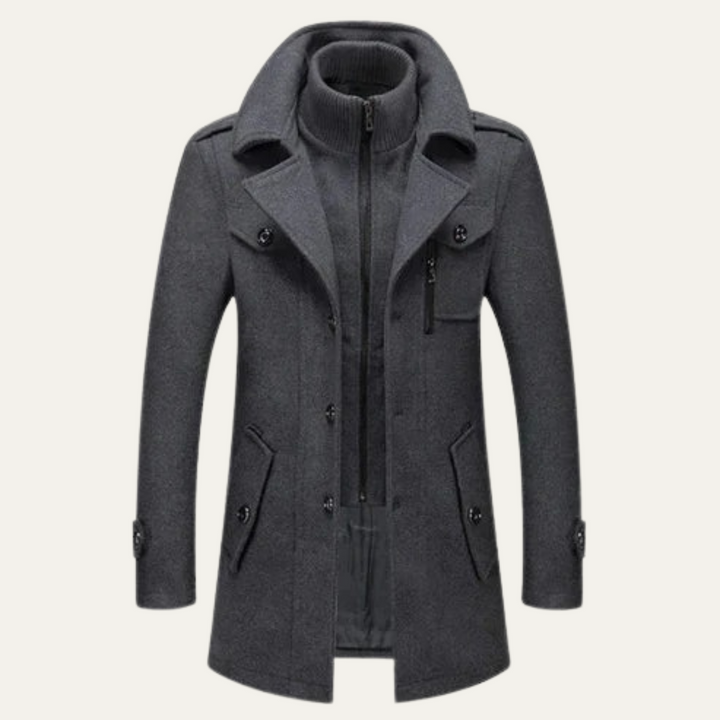 Freja Andersen | Herre uldblanding Double Layer frakke
