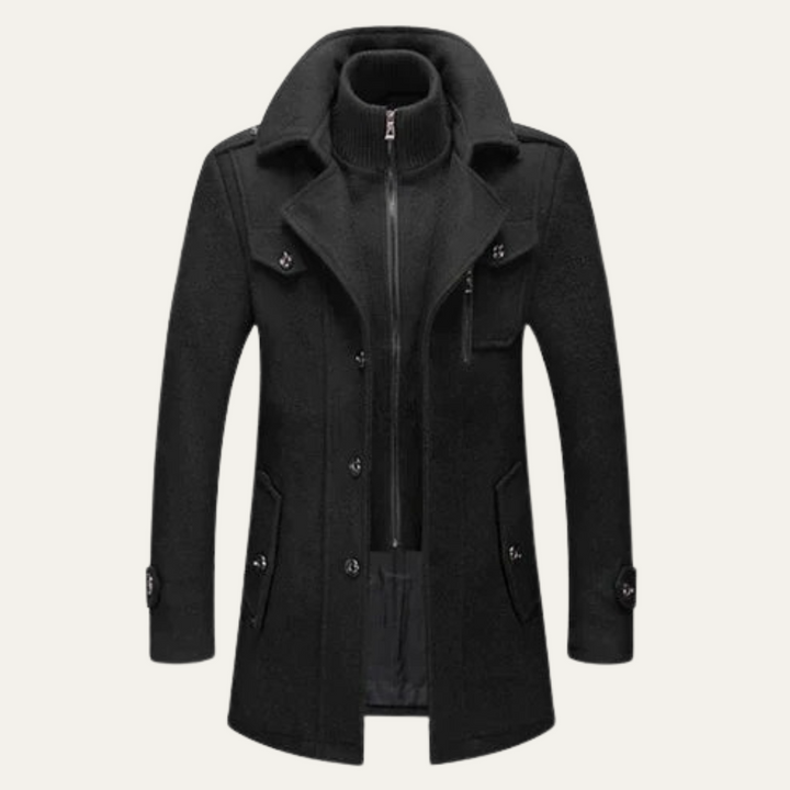 Freja Andersen | Herre uldblanding Double Layer frakke