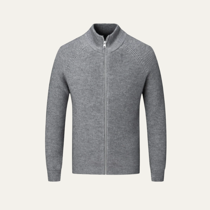 Four Seasons merino uld strikket Zip cardigan trøje til mænd