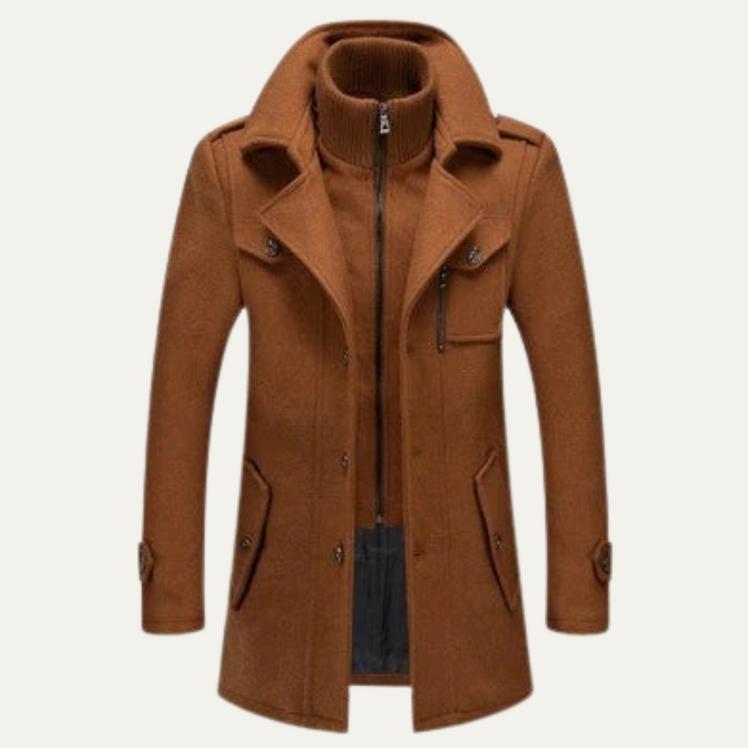 Freja Andersen | Herre uldblanding Double Layer frakke