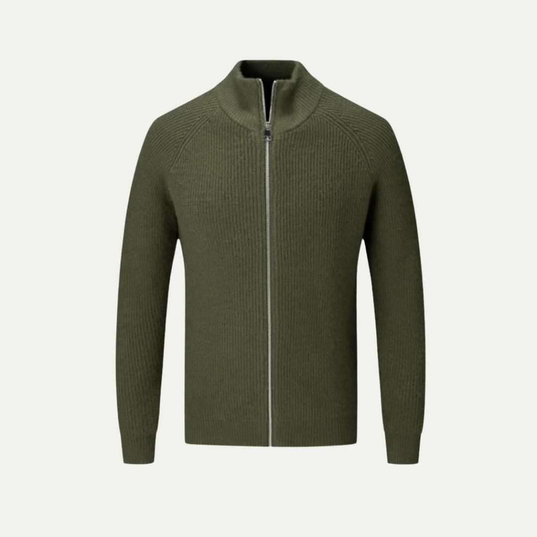 Four Seasons merino uld strikket Zip cardigan trøje til mænd