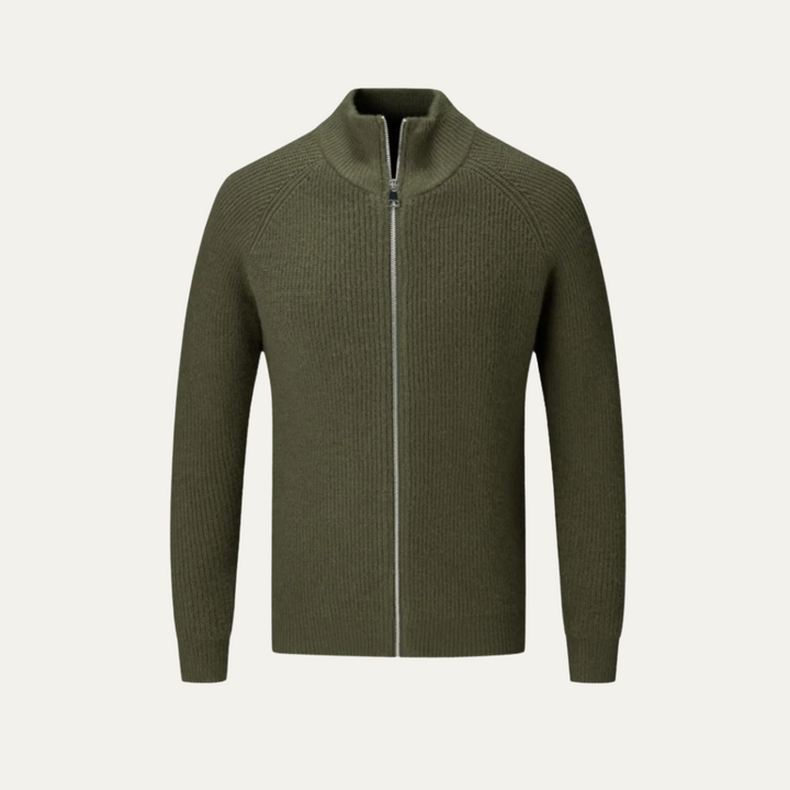 Four Seasons merino uld strikket Zip cardigan trøje til mænd