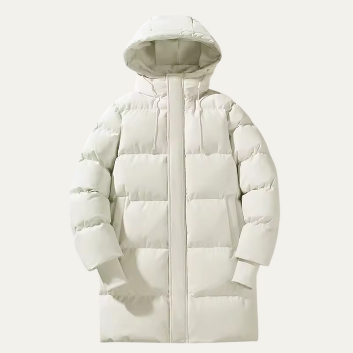 Freja Andersen | Herre med hætte puffer Parka - lang, vandtæt, Padded, Multi-Pocket