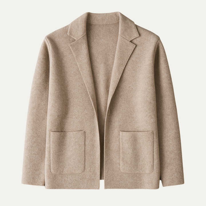 Freja Andersen | Herre blød jakkesæt krave merino uld strik cardigan