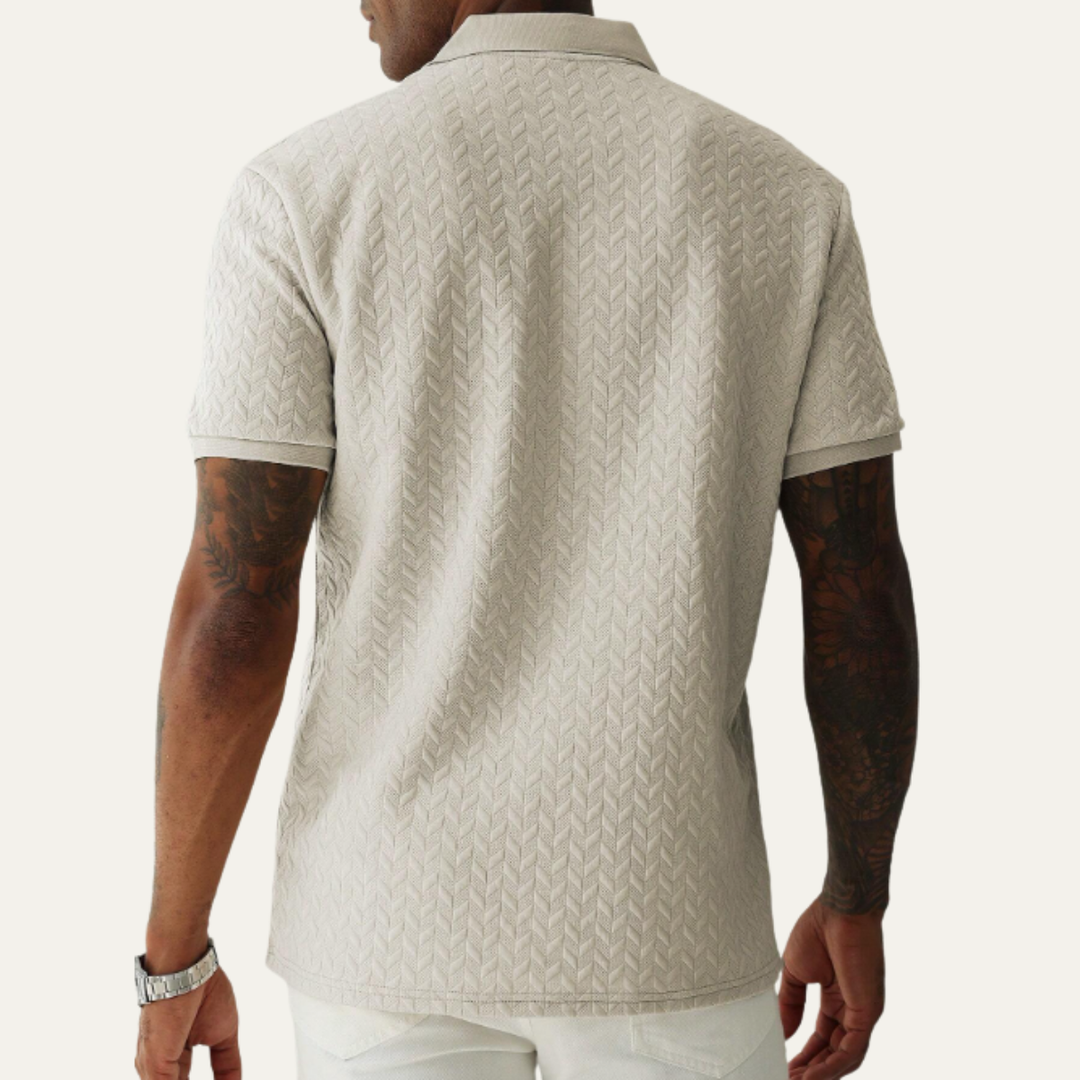 Freja Andersen | Herre afslappet tekstureret sommer poloshirt
