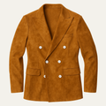 Freja Andersen | Herre dobbeltknappet ruskind stilren afslappet blazer