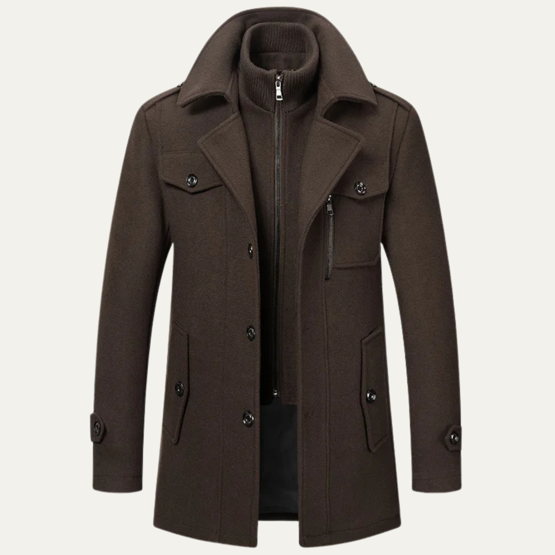 Freja Andersen | Herre Double krave business uld trenchcoat