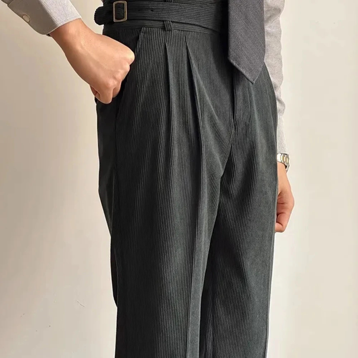 Oakwood | Herre High Waisted Plated fløjl bukser med Side Adjusters