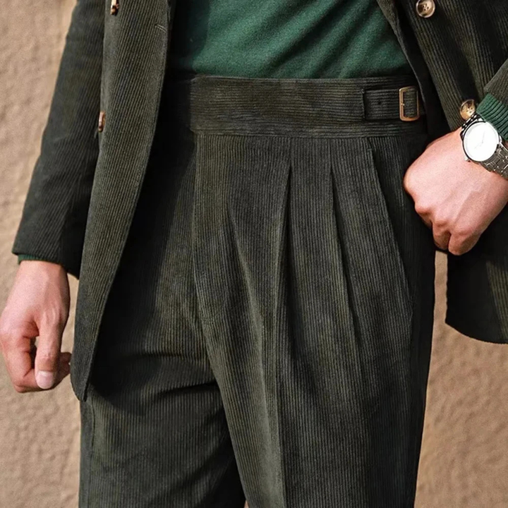 Oakwood | Herre High Waisted Plated fløjl bukser med Side Adjusters