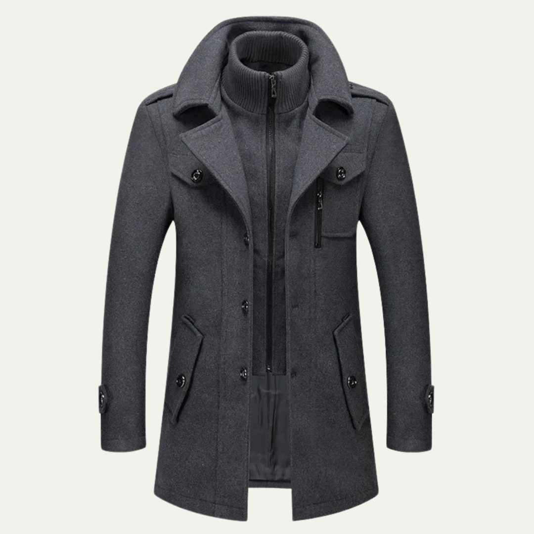 Freja Andersen | Herre Double krave business uld trenchcoat
