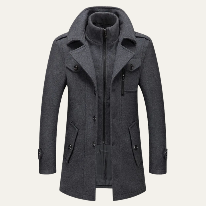 Freja Andersen | Herre Double krave business uld trenchcoat
