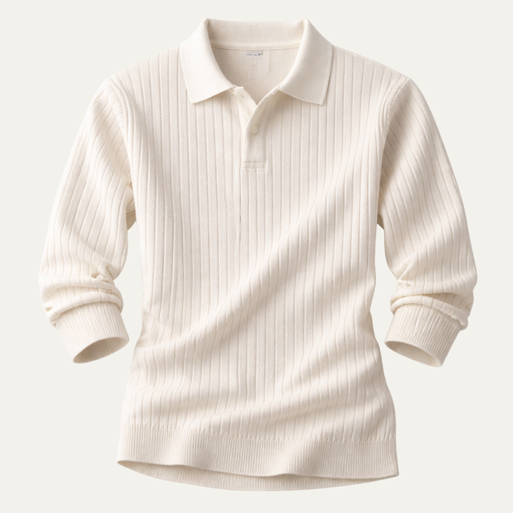 Freja Andersen | Herre V-hals Jacquard strik poloshirt
