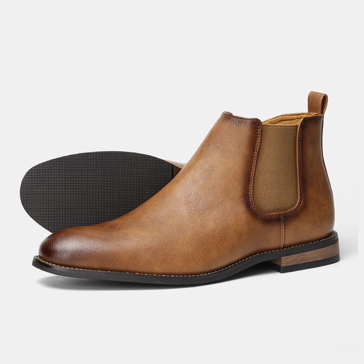 Agrigento | Herre Chelsea læder Ankle støvler med Elastic Side Panels