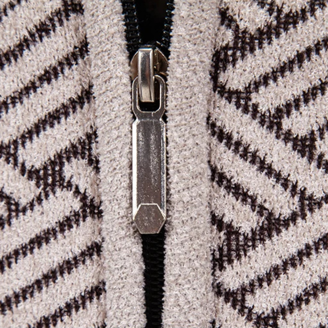 Freja Andersen | Herre varm fleeceforet tyk strikket Full Zip jakke