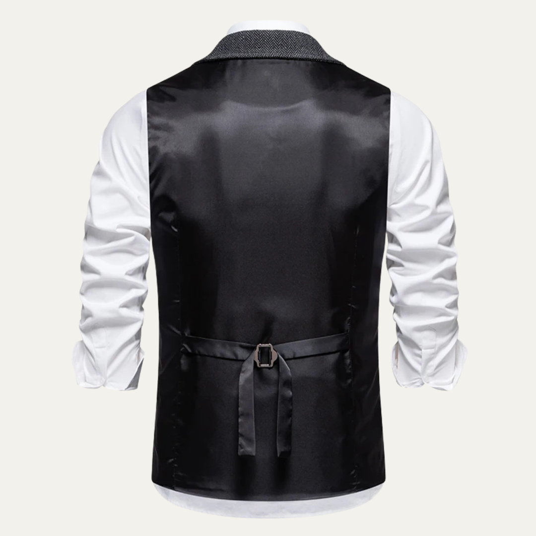 Freja Andersen | Herre tweed Pocket jakkesæt Vest med Chain