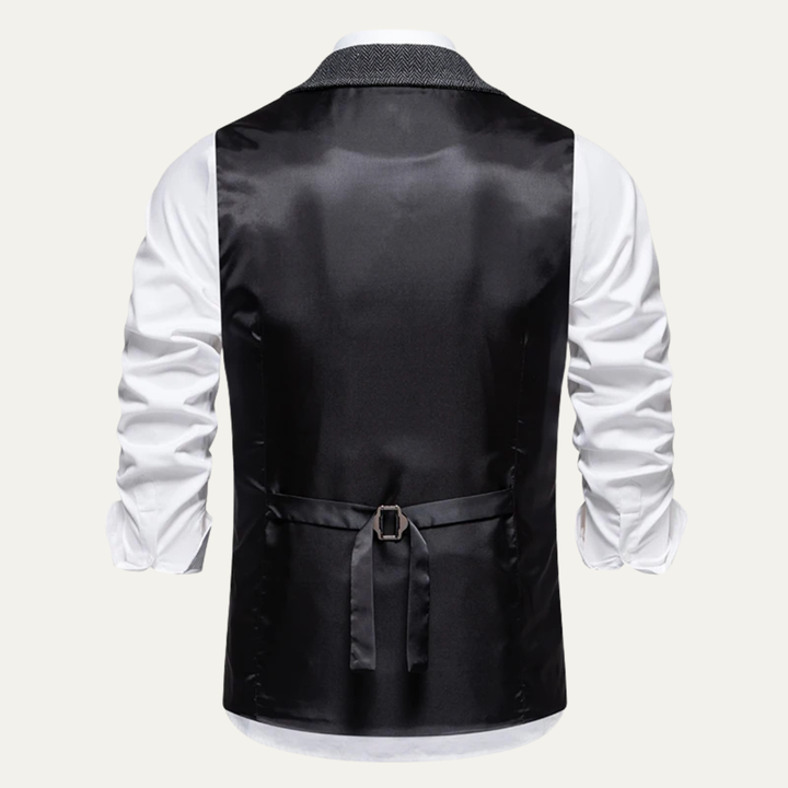 Freja Andersen | Herre tweed Pocket jakkesæt Vest med Chain