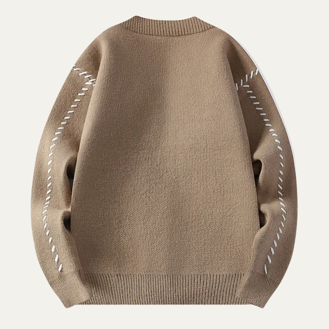 Freja Andersen | Herre strikket cardigan - afslappet V-hals knap Down