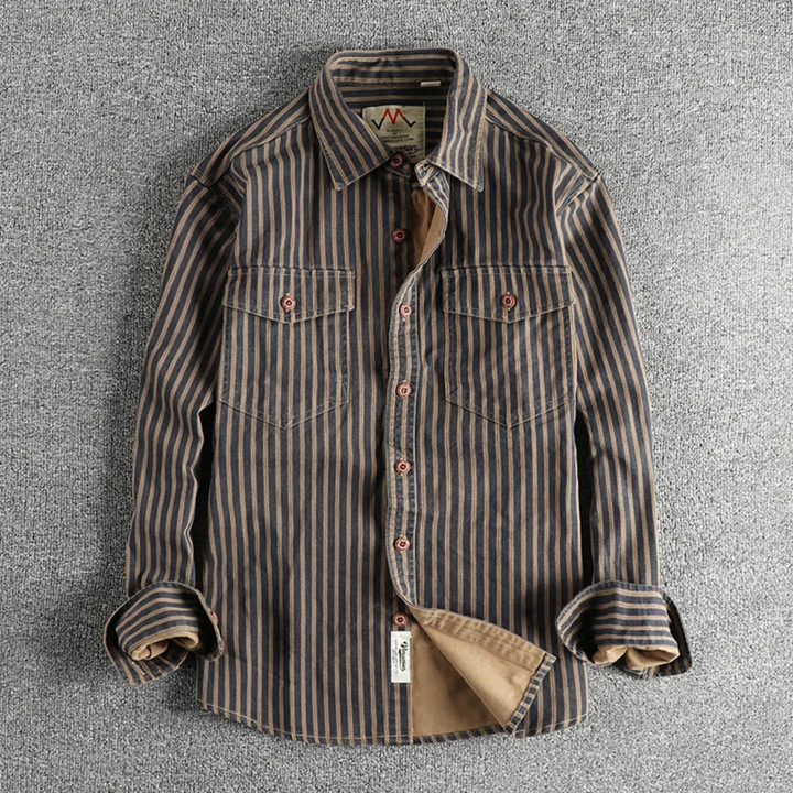 Stratford Hill herre Retro afslappet knaplukning stribet skjorte