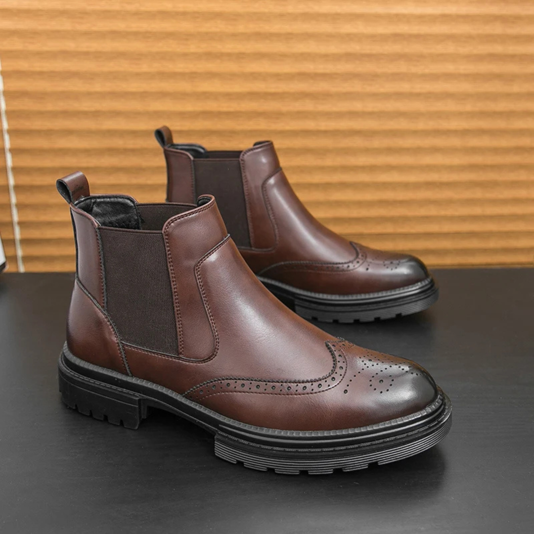 Sarzana | Herre vintage Anti Slip Sole læder Chelsea-støvler