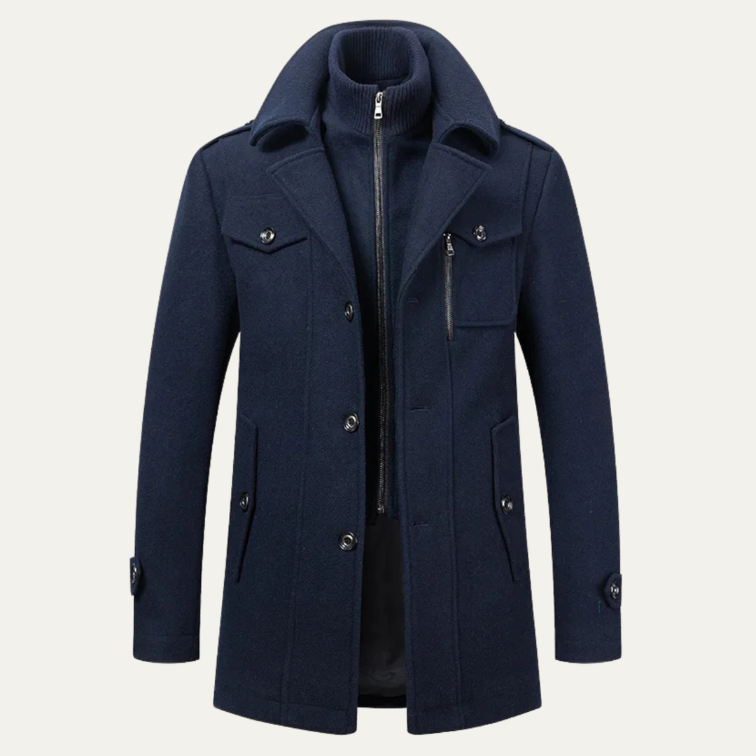 Freja Andersen | Herre Double krave business uld trenchcoat