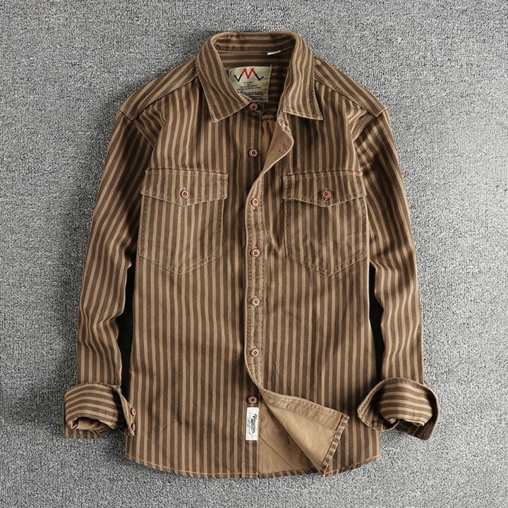 Stratford Hill herre Retro afslappet knaplukning stribet skjorte