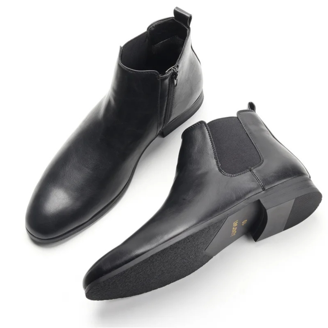 Agrigento | Herre Chelsea læder Ankle støvler med Elastic Side Panels