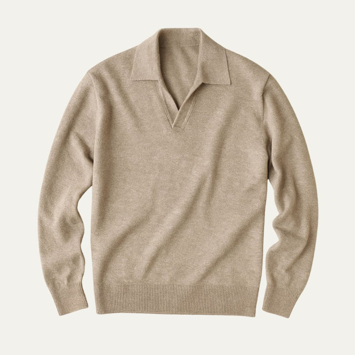 Venice bomuld V-hals poloshirt til mænd - Old Money Style