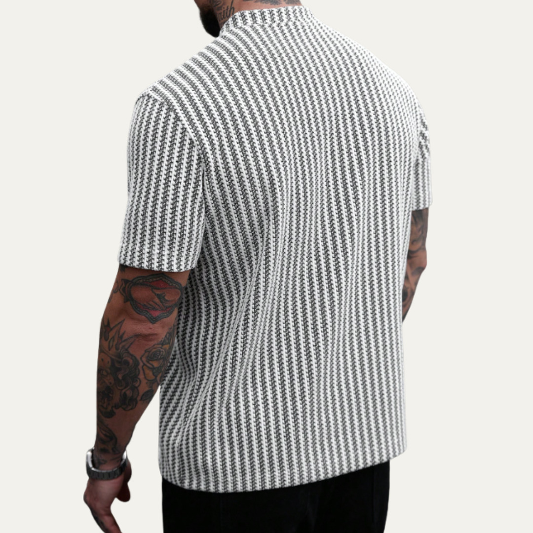 Freja Andersen | Herre afslappet tekstureret sommer poloshirt