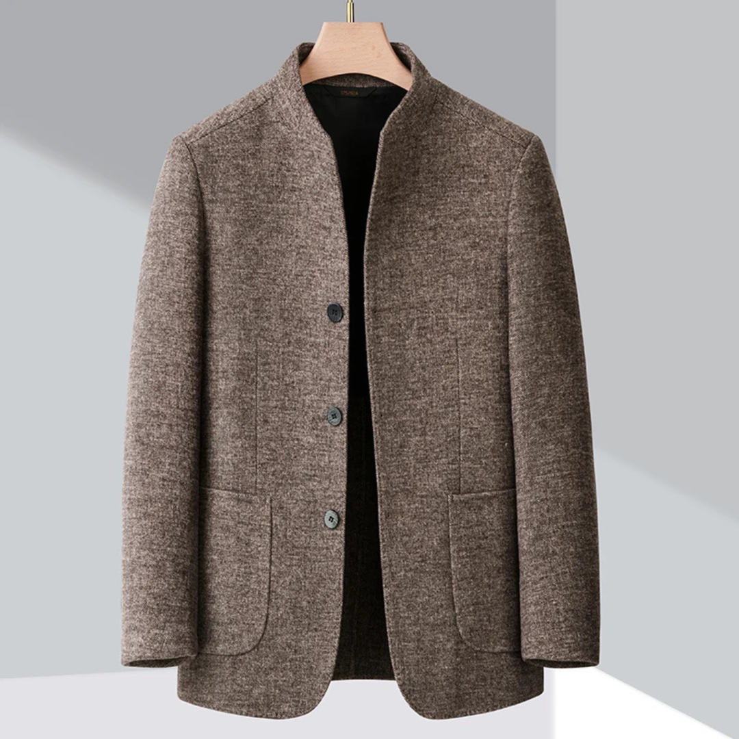Freja Andersen | Herre varm Fleece stående krave business blazer