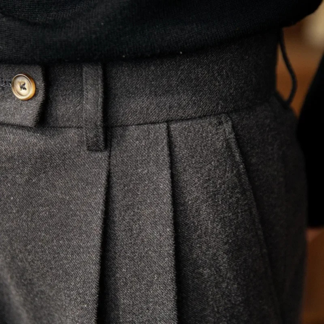 Freja Andersen | Herre High Waisted uld slim fit skræddersyet pæne bukser
