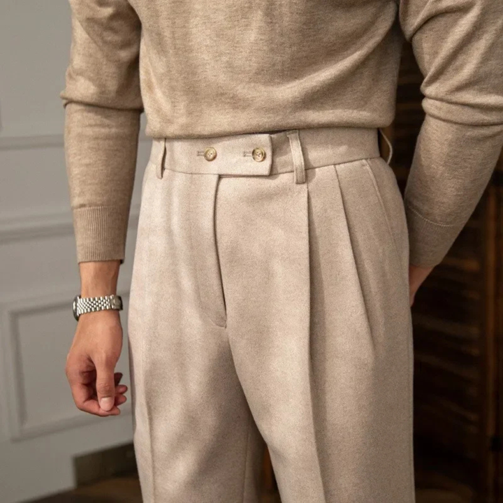 Freja Andersen | Herre High Waisted uld slim fit skræddersyet pæne bukser